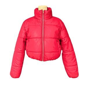 FASHION NOVA NWT Vixen faux leather puffer jacket in Red Size L